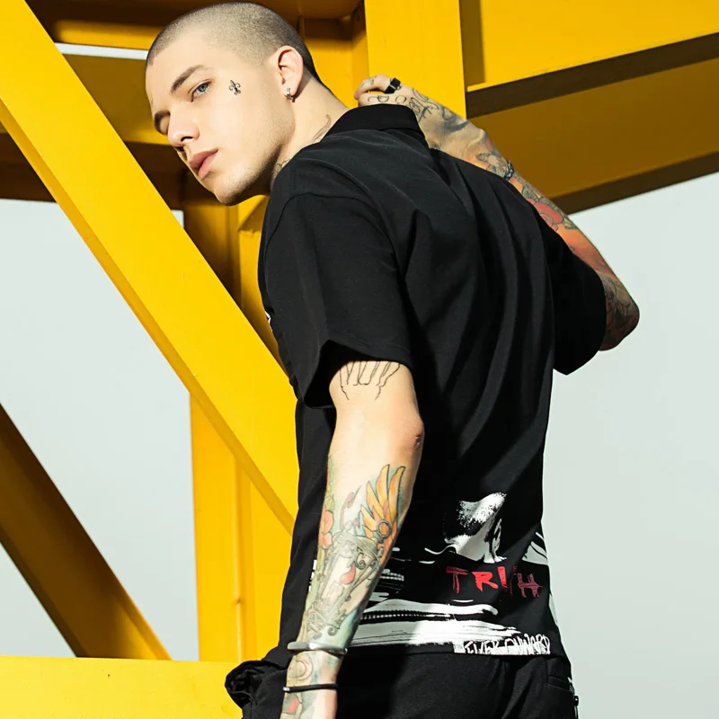 Мужская рубашка поло из хлопка 2018 летняя модная повседневная однотонная мужская