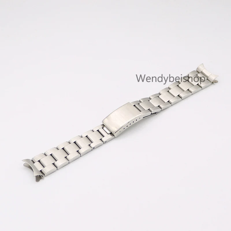 Silver Brushed CARLYWET 19 20 мм 316L нержавеющая сталь из золота двух цветов Серебряный ремешок для часов в старом стиле Серебристый браслет полый изогнутый конец - Цвет ремешка: Silver Brushed