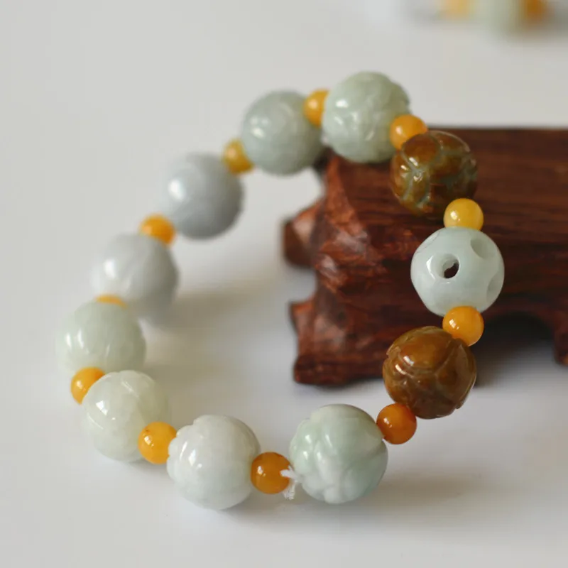 Сертифицированный натуральный браслет с уровнем А нефритовый Lotus PIXIU одной