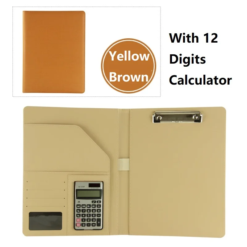 Yellow Brown 12 digt Harphia A4 папка с зажимом менеджер Document организатор конференции PU архива простой Дизайн крепкий офиса - Цвет: Yellow Brown 12 digt