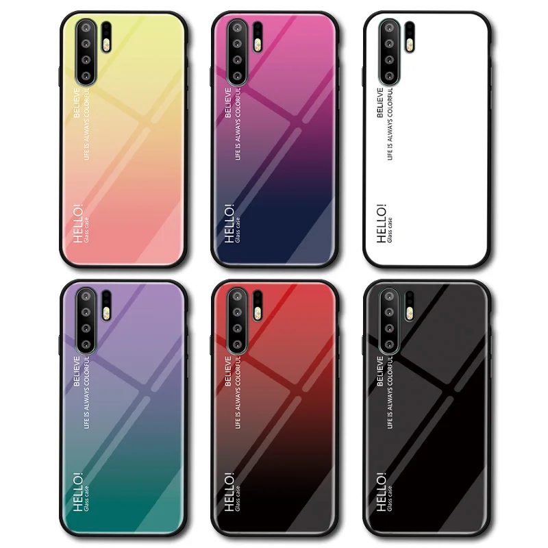 BOTYE для huawei P30 Pro Lite Дело градиент закаленное Стекло чехол наслаждаться 9 9E S 8 плюс 7