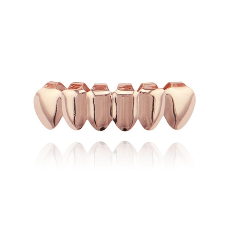 rosegold bottm Хип-хоп ЗУБЫ Grillz Топ снизу золотые грили стоматологические Хэллоуин вампирский зуб шапки Косплей Рэппер рот ювелирные изделия вечерние XHYT1014-G - Окраска металла: rosegold bottm