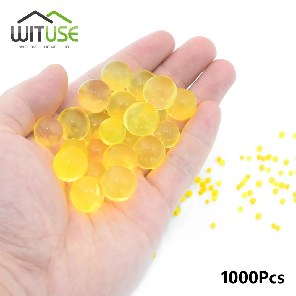 Yellow 1000 частицы/лот 13 мм водные бусины в форме жемчуга Кристальные почвы водные бусины грязь растут Волшебные желе шары Свадьба домашний декор гидрогель - Цвет: Yellow