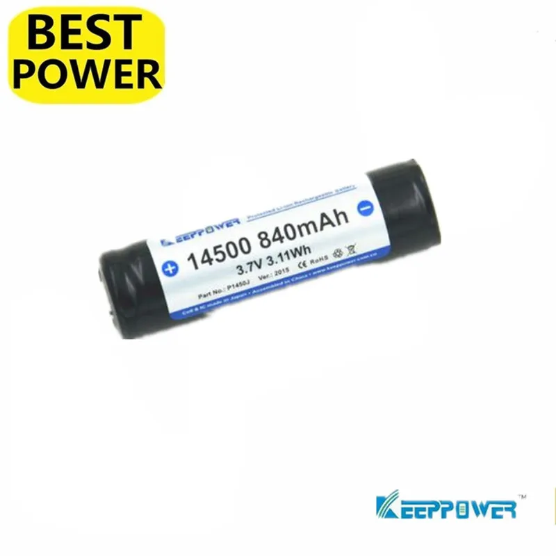 Литий ионный аккумулятор Keeppower 14500 840 мАч 3 7 в Втч 1 шт.|Перезаряжаемые батареи| |
