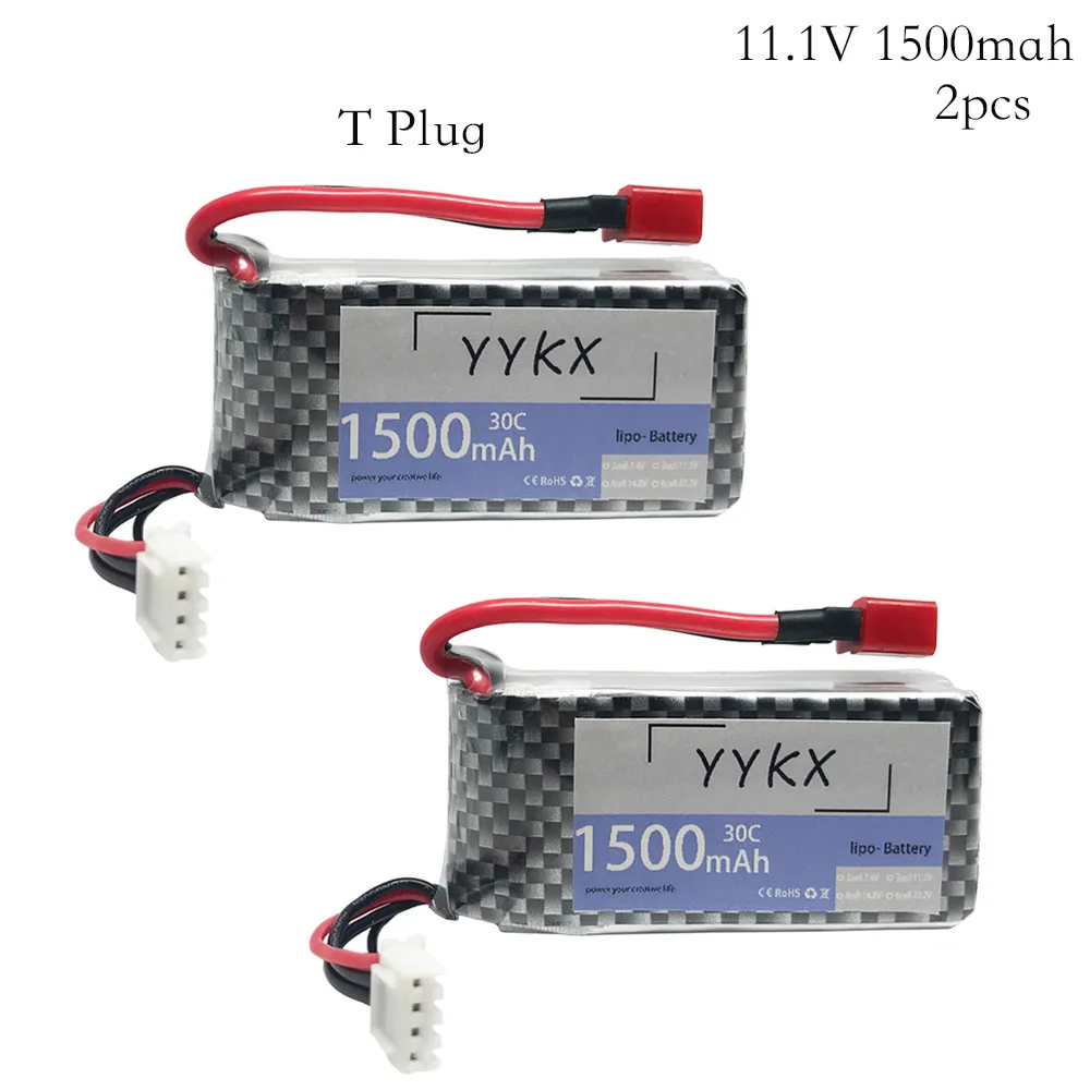 2 шт./лот 11 1 В 1500 мАч 30C высокая мощность LiPo батарея T/XT60/вилка перезаряжаемая Lipo для