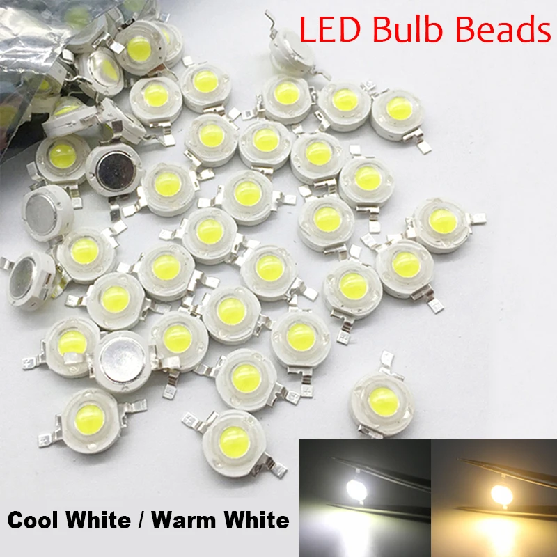 100pcs SMD чип COB 3 Вт DIY Высокое Мощность Светодиодный лампа светодиодный круглые