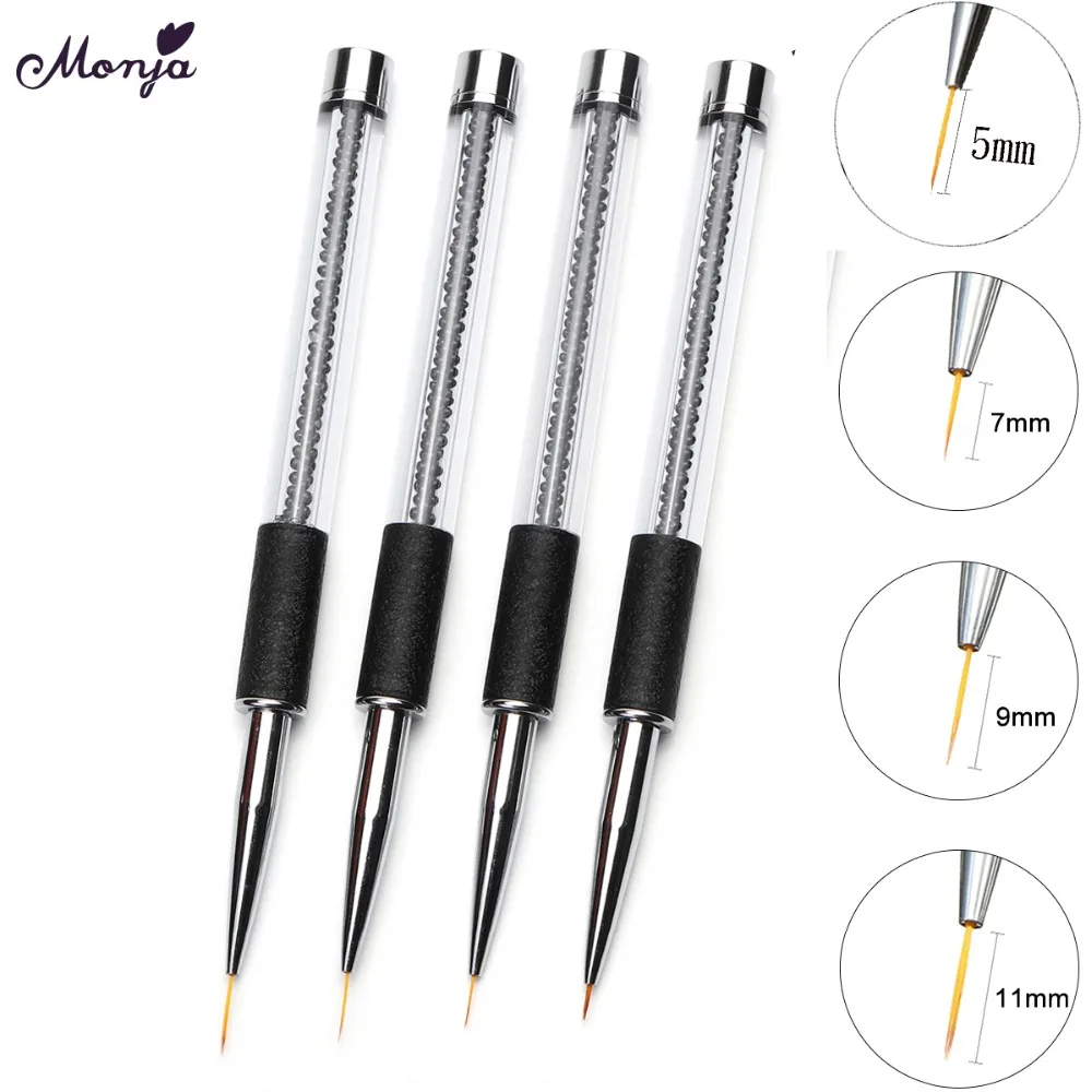Кисть для маникюра с жемчужной ручкой 5/7/9/11 мм|liner brush|with capnail art painting brush |