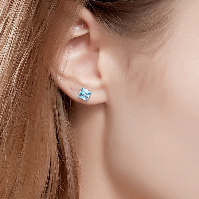 Натуральный топаз/цитрин 18 К чистое золото серьги настоящее AU 750 твердые золотые