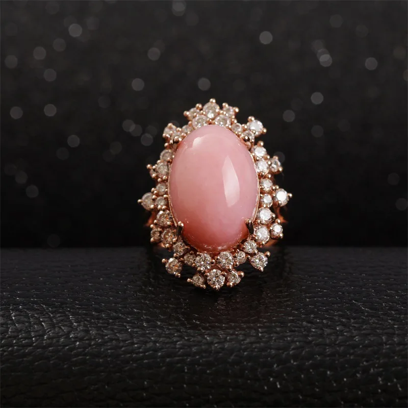Продаем натуральный Jewelry Кольцо 925 чистого серебра розового золота Цвет