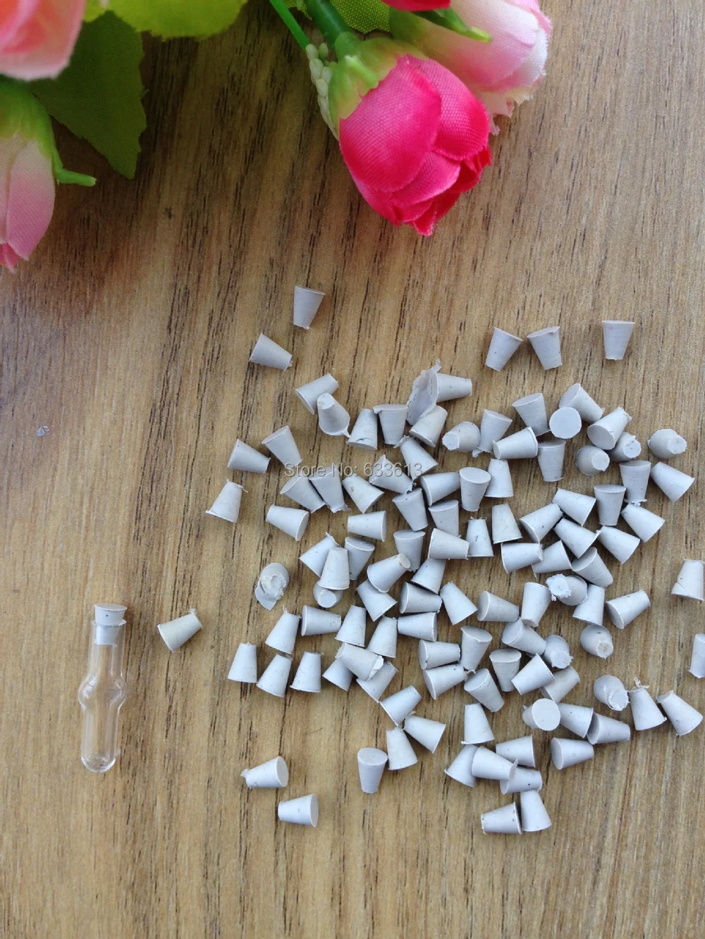

300pcs/lot white rubber stopper for vial pendants Freeshipping
