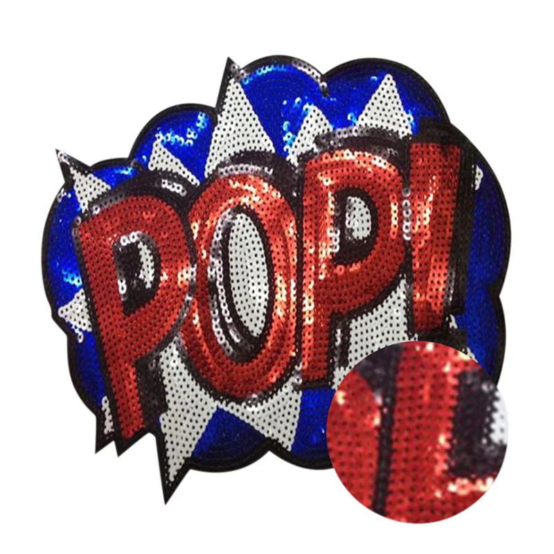 Вышитые термоклейкие нашивки для одежды брендовые блестки поп-блестки сделка с