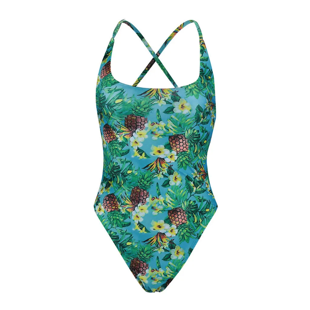 Новый купальник бикини с принтом ананаса на бретельках сексуальный цельный