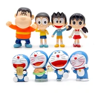 6 styles anime doraemon mini pvc action figures toys for kids children christmas gifts doraemon model garden landscape dolls toy