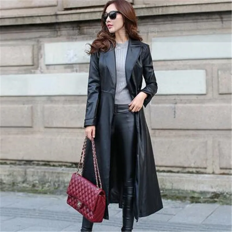 2019 Демисезонный Для женщин кожаная куртка мода высокого класса пальто из