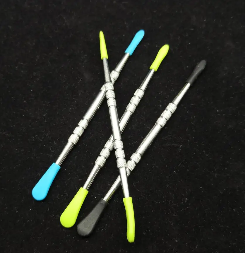 FMC Smoking, 120mm Stainless Non stick Dab tools for oil wax concentrate wax tool Silicone cover protective, Random color