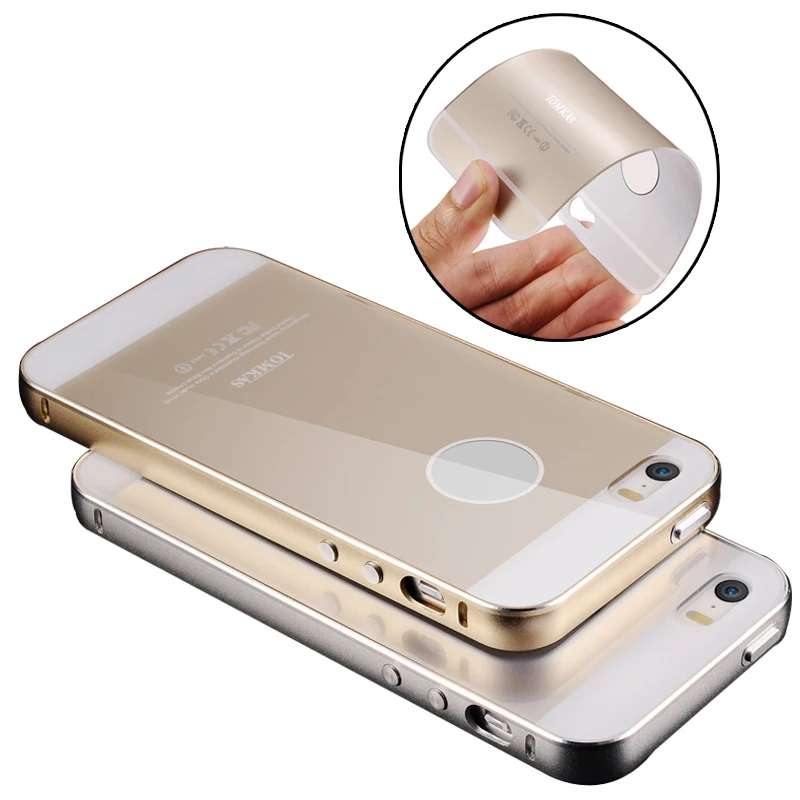 Tomkas Ультратонкий 0.025кг алюминиевый чехол для iPhone 5/5S роскошная металлическая