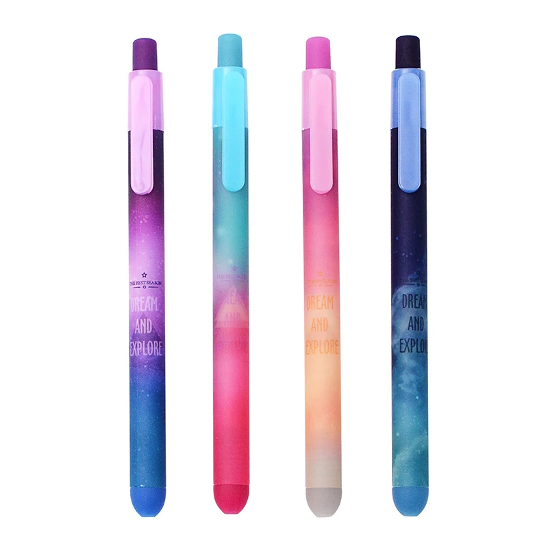 6 pcs/lot Beautiful Starry Sky Gel Pens Creative Star Dream Explore Black Ink Pens Student Writing Stationery Gift School Office