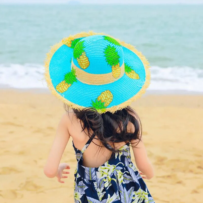 Летняя соломенная шляпа для детей и родителей с ручной росписью от солнца
