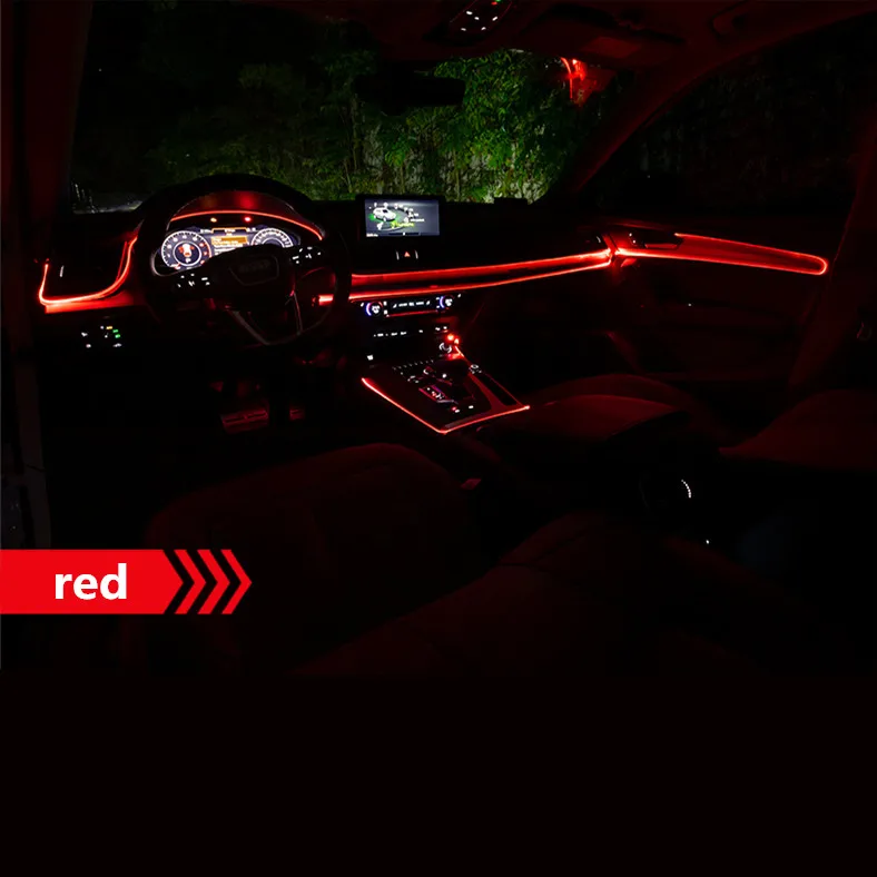 6 м Активный EL неоновый провод полосы светильник RGB светодиодный декоративный приборной панели двери атмосфера автомобиля интерьер светильник Bluetooth APP/пульт дистанционного управления