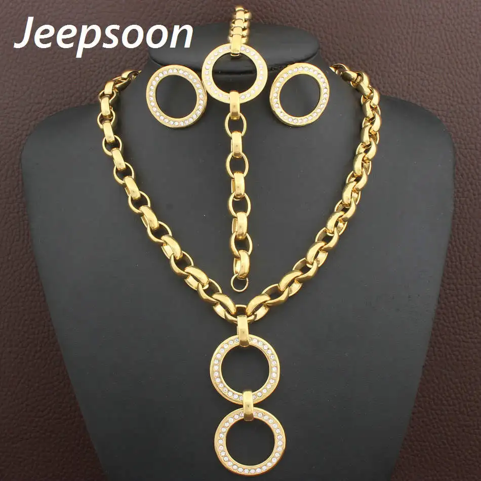 Модные ювелирные изделия из нержавеющей стали круглое ожерелье &amp браслет