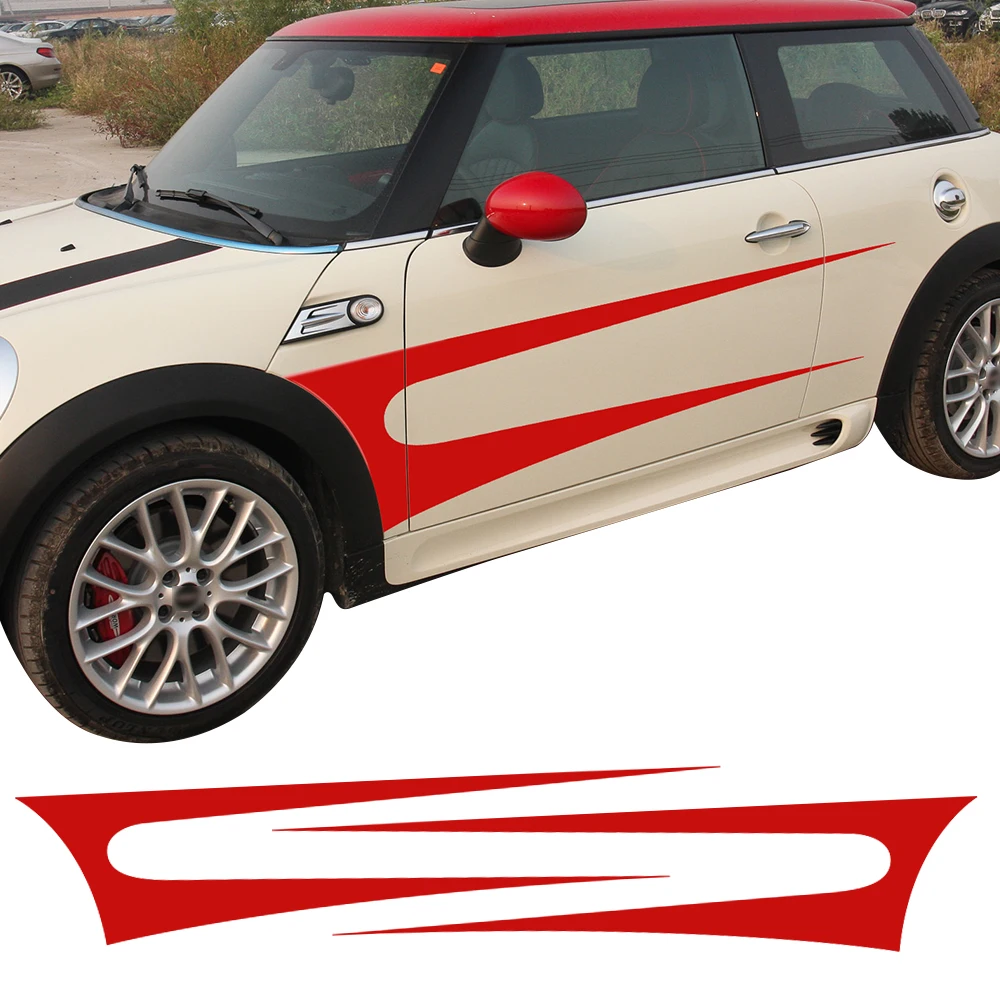 2 шт. боковые полосы Автомобильная дверь юбка Наклейка Декор для Mini Cooper F55 F56 R60 R61 R50