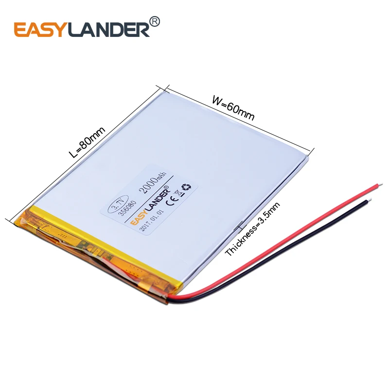 3 7 V 2000mAh 356080 полимерный литий-ионный аккумулятор для Onda VX530 Bluetooth ноутбук