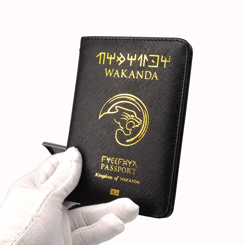 Wakanda Держатель для паспорта Rfid Блокировка из искусственной кожи Asgard чехол для паспорта дорожный кошелек черные чехлы для паспорта