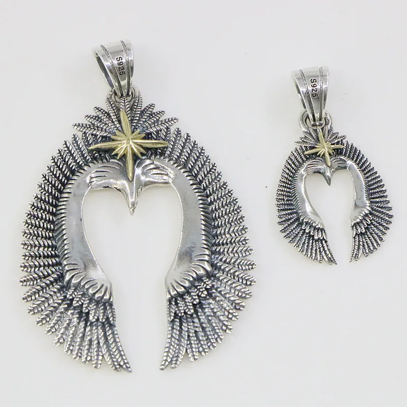 

S925 Sterling Silver Takahashi Goro Handmade Retro Thai Silver Eagle Pendant Trendy Men And Women Cool Pendant