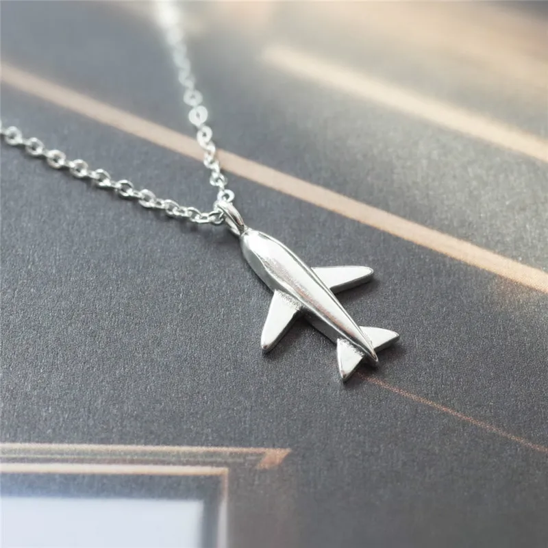 Женское ожерелье с подвеской в виде самолета из серебра 100% пробы|pendants for women|airplane