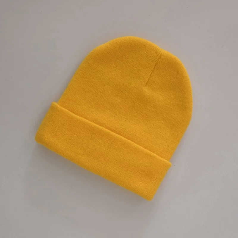 Yellow 2 Новая мужская и женская модная вязаная мешковатая Шапка-бини оверсайз Зимняя Шапка Лыжная зимняя вязаная шапочка Женская однотонная хип-хоп обувь для мальчиков и девочек - Цвет: Yellow 2
