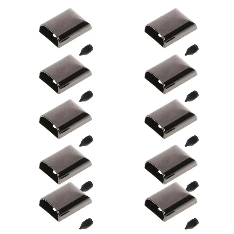 

10pcs Leather Craft DIY Metal Zipper Tail Clips Buckle Stop Tail Plug Head Tool Fastener with Screws