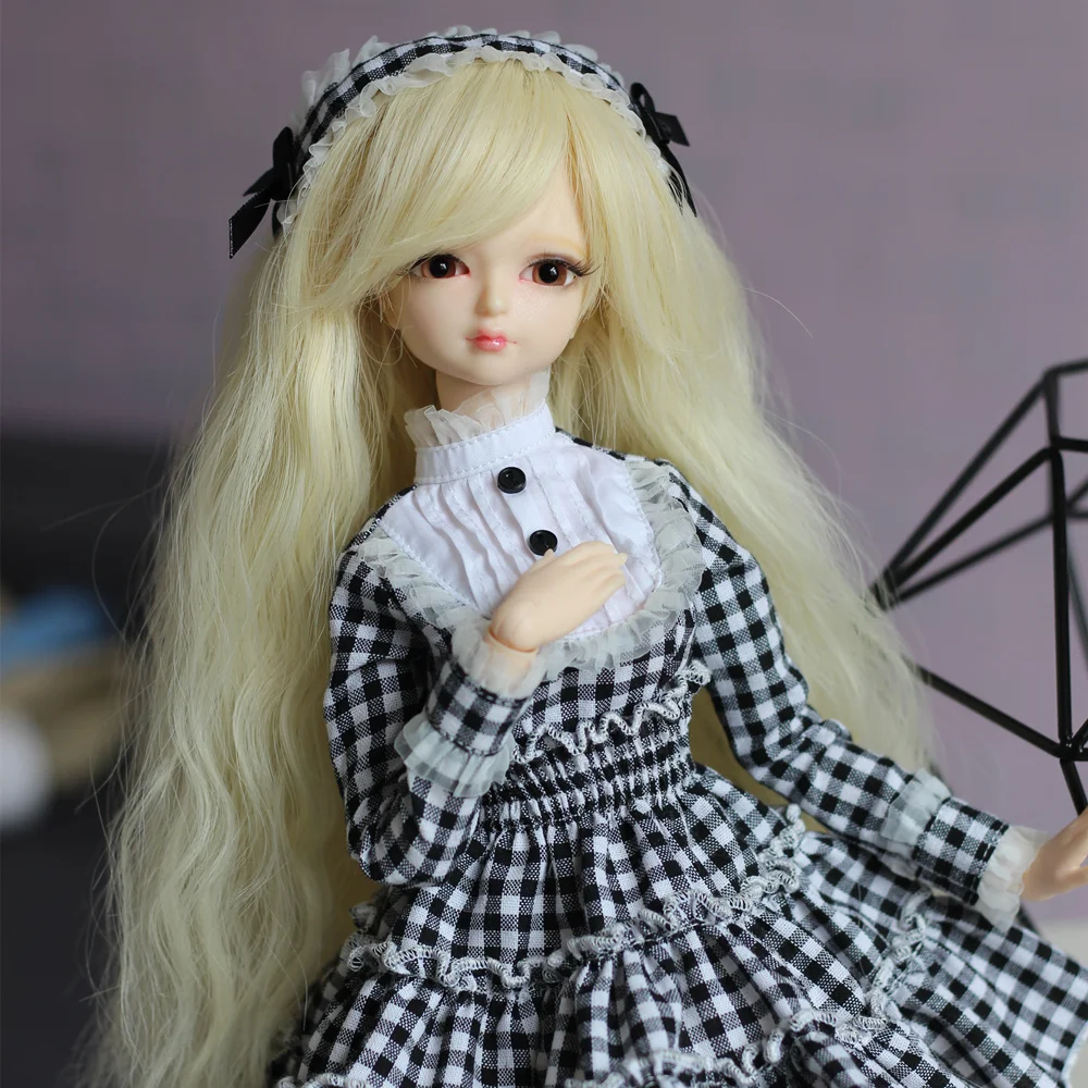 Fortune Days 1/4 MMGIRL BJD кукла 45 см шарнирное тело с ручной макияжем reborn girls eye черная клетчатая принцесса кукла платье подарочная игрушка