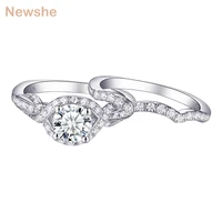 newshe 925 sterling silver wedding engagement ring bridal set 1 7carats aaaaa cubic zircon trendy jewelry rings for women 1r0012