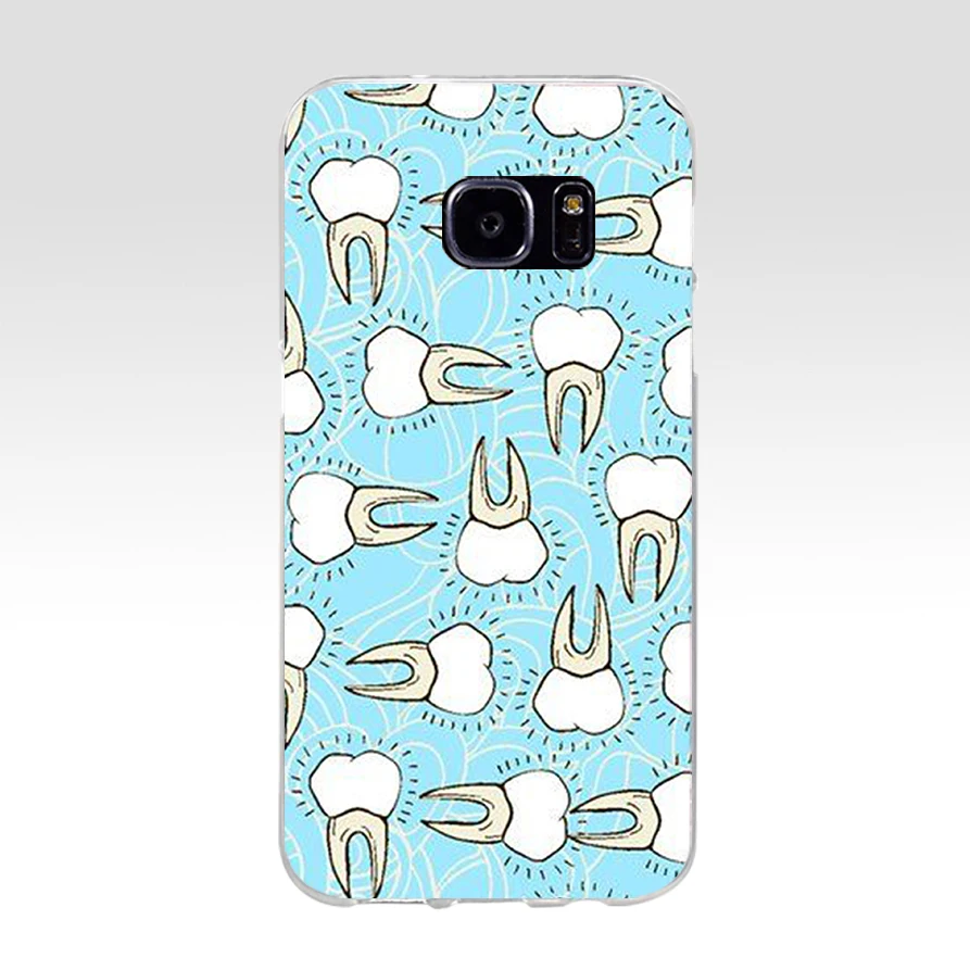 Мягкий силиконовый чехол 140AQ Kawaii Tooth Love из ТПУ для samsung Galaxy s6 s7 edge s8 s9 plus|Бамперы| |