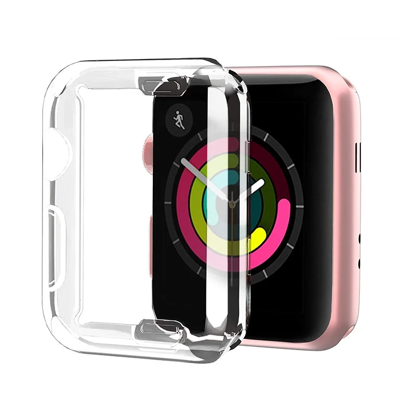 Leecnuo защитный чехол для Apple Watch 4, 40 мм, 44 мм, прозрачный ТПУ защитный чехол для экрана, полный чехол для iWatch 1, 2, 3, 38 мм, 42 мм