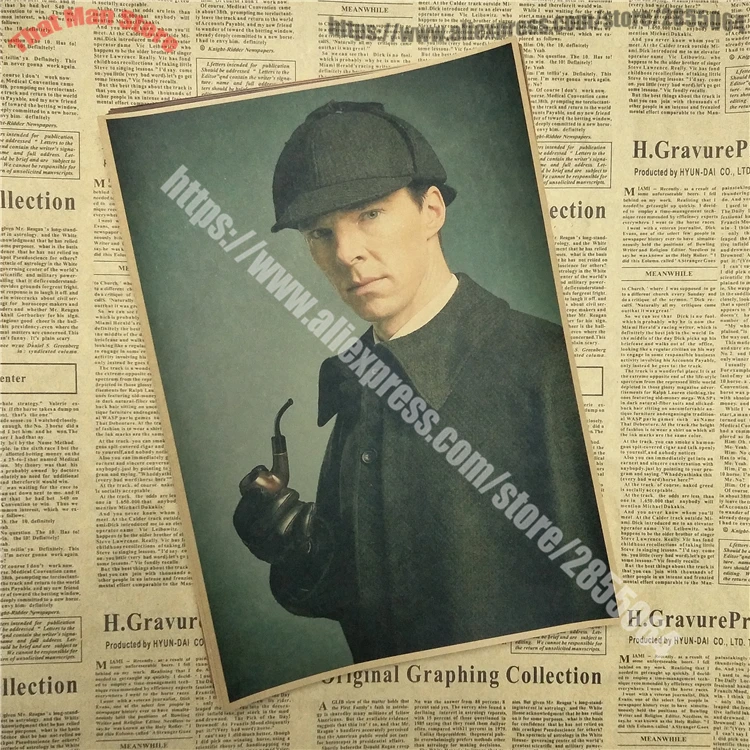 Шерлок Холмс Американский сериал домашний интерьер украшения Крафт Фильм плакат рисунок core наклейки на стену