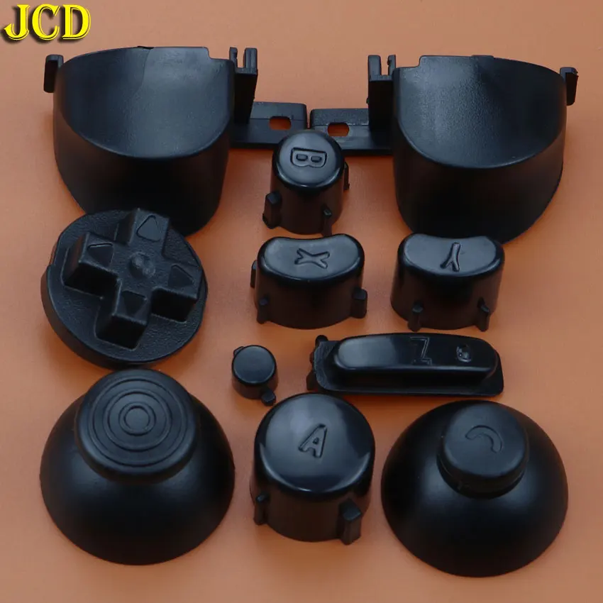 black JCD полный набор L R ABXY Z кнопочные кнопки с 3D джойстиками колпачки для GameCube для NGC D колодки кнопки включения выключения - Цвет: black