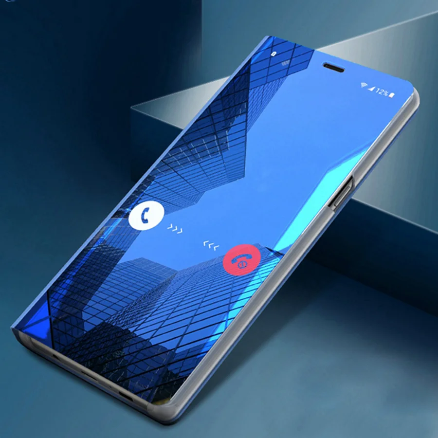 Умный зеркальный чехол для samsung Galaxy S10 S10e S9 S8 Plus откидной кожаный Note 9 8 A30 A50 A7 A8 2018 |