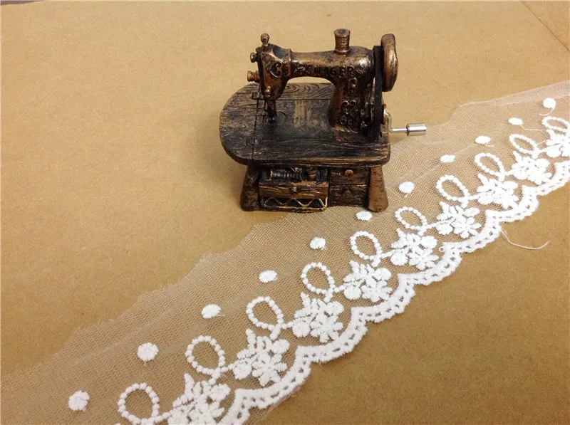 

10 yards 6cm 2.36" wide white mesh embroidery lace trim 16917L4K82