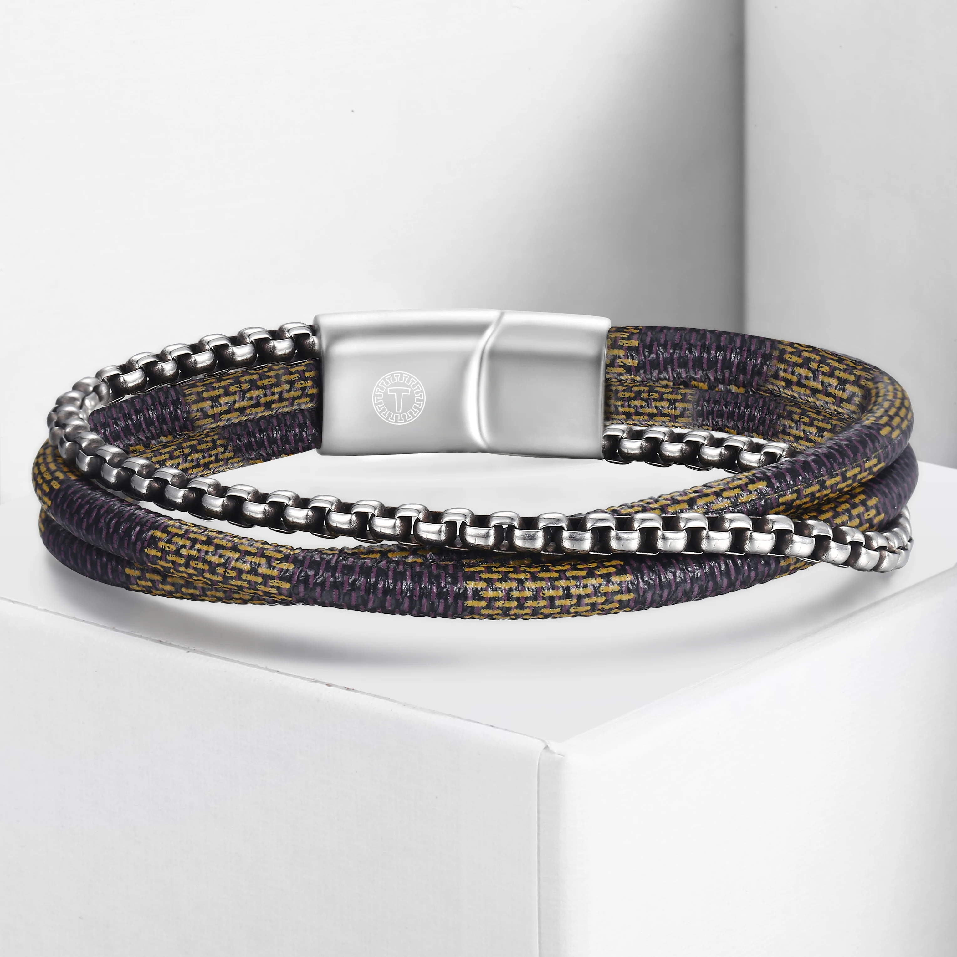 Новые 3 Слои кожаный браслет для мужчин мальчиков женские Нержавеющая сталь