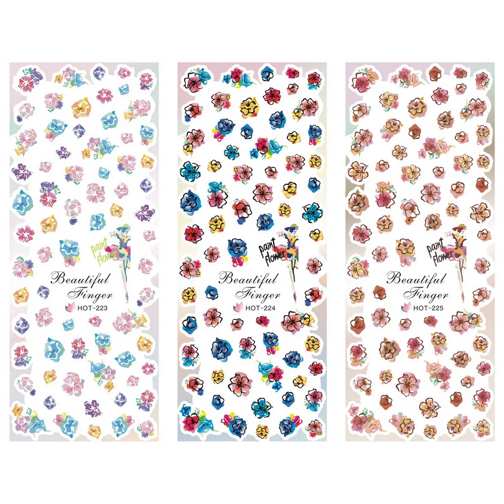 

3 PACKS / LOT MOSAIC FLOWER VINE GRASS NAIL TATTOOS STICKER WATER TRANSFER DECAL NAIL ART HOT223-225