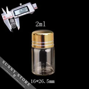 Стеклянные бутылки с закручивающейся крышкой 10 шт./лот 16x26 5 мм 2 мл золотым