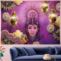 morocco psychedelic beauty tapestry mandala wall hanging hippies indian home decor bohemian wall cloth beach mat gn papaya