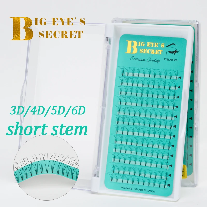 Готовые вееры Big eye's secret с коротким стержнем готовые объема шелковые ресницы