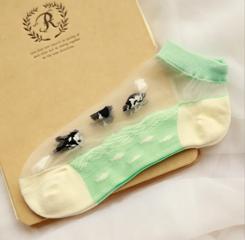 

Summer Sexy Ultrathin Transparent Crystal Silk Socks for Women High Elastic Candy Color Nylon Short Socks Female Socks