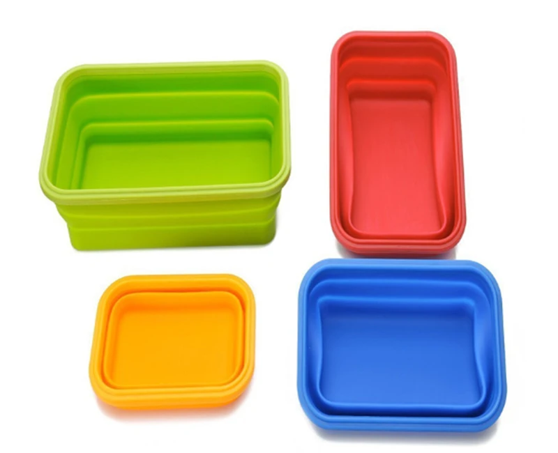 50pcs Folding Silicone Lunch Box Food Storage Container Kitchen Microwave Tableware Portable Household Outdoor box | Дом и сад
