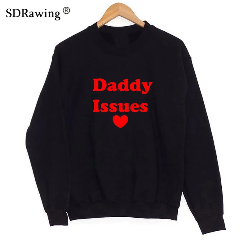 

Funny Daddy Issues red Letters Print Women Sweatshirts Casual Hoody For Lady Funny Hipster Street