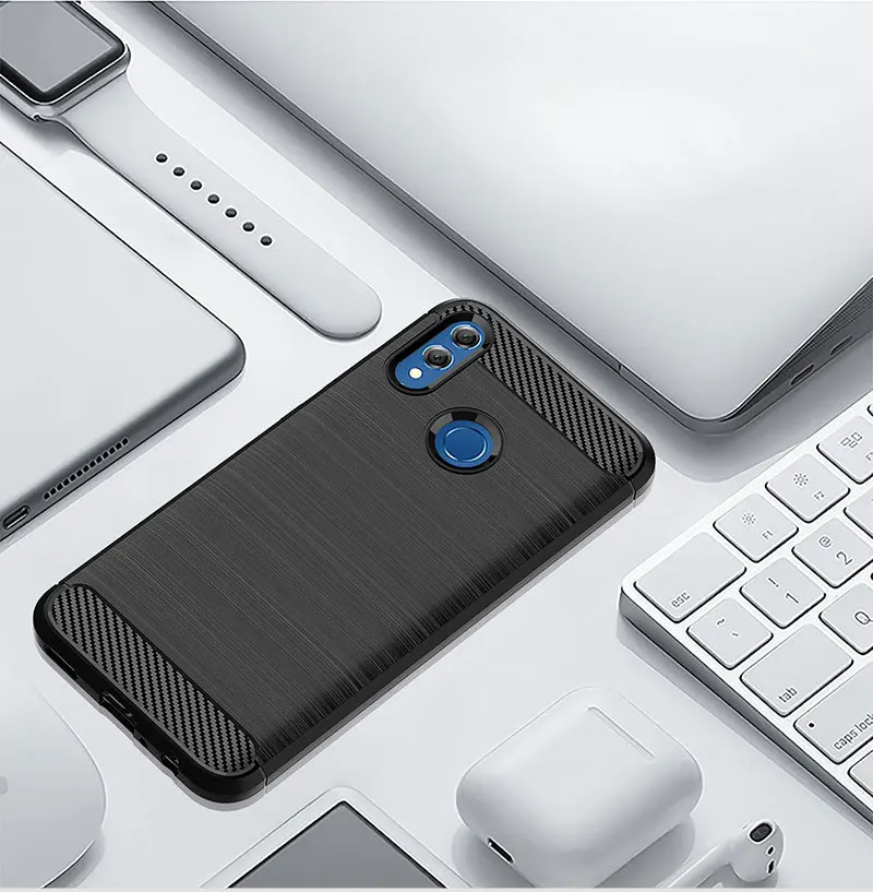 Hadinas Мягкий силиконовый чехол для huawei Honor 10 Lite роскошный углеродный защитный чехол для телефона для Honor 10 Lite легкий тонкий чехлы на хонор 10 лайт