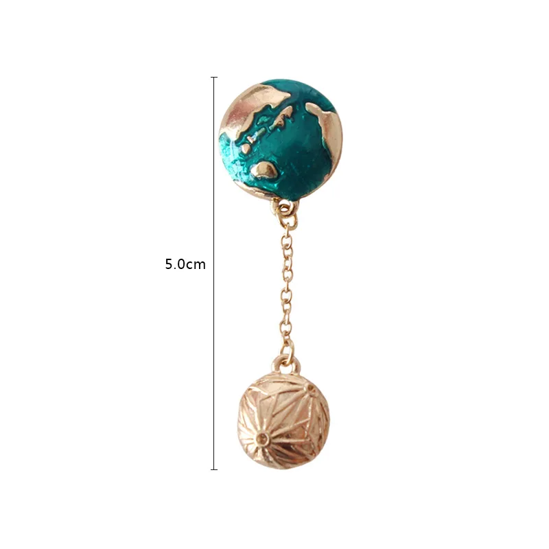 

Daisies Cute World Map Shape With Earth Ocean Chain Stud Earrings Fashion Jewelry For Women Girl Birthday Party Gift
