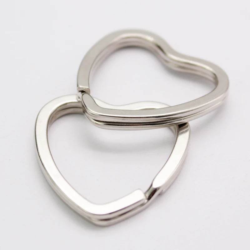 

10Pcs/Lot Dia 31mm Metal Key Holder Split Rings Keychains Love Heart Silver Color Cute Keyring Keyfob Accessories Wholesale New